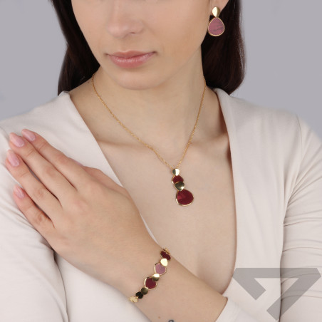 Kolczyki pozłacane krople z masą perłową