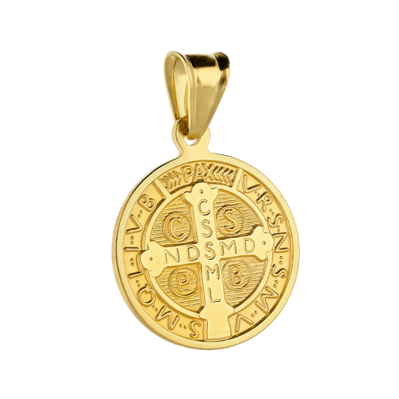 Medalik złoty Benedyktyński