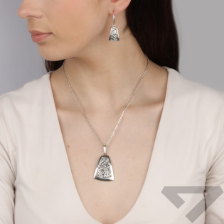 Kolczyki srebrne trapez mięty