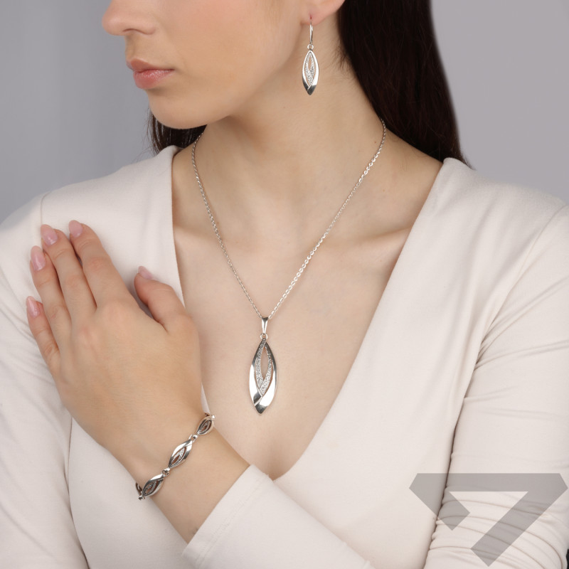 Bransoleta srebrna tłoczone łezki