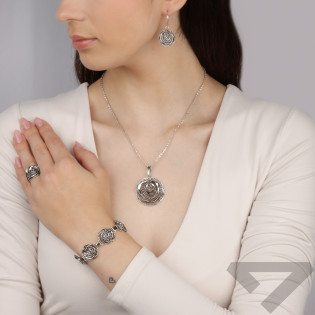 Kolczyki srebrne ażurowa róża