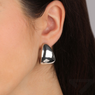 Kolczyki srebrne kropla zawinięta