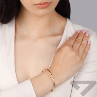 Złota bransoleta bangla gładka pr. 585 - JubilerSezam.pl