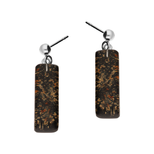 Kolczyki srebrne ze szkłem murano w owalnej formie/sztyft