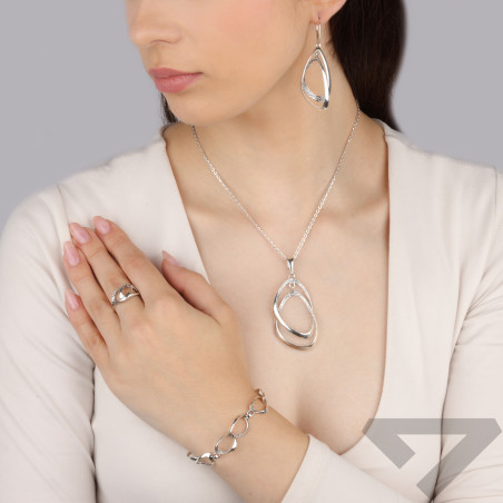 Bransoleta srebrna zaplecione owale