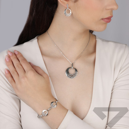 Kolczyki srebrne tłoczone koło