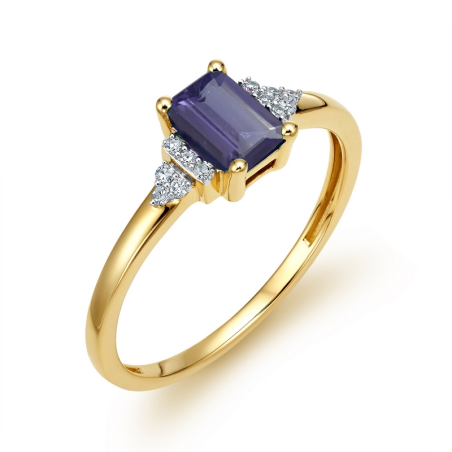 Pierścionek zaręczynowy z tanzanitem próba 585