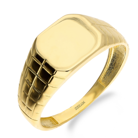 Sygnet złoty prostokąt obły próba 585