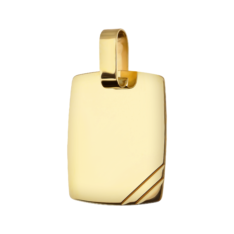 Złota Zawieszka Prostokątna Blaszka pr. 585 - JubilerSezam.pl