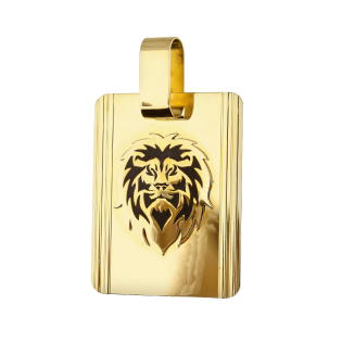 Zawieszka złota blaszka z głową lwa próba 585