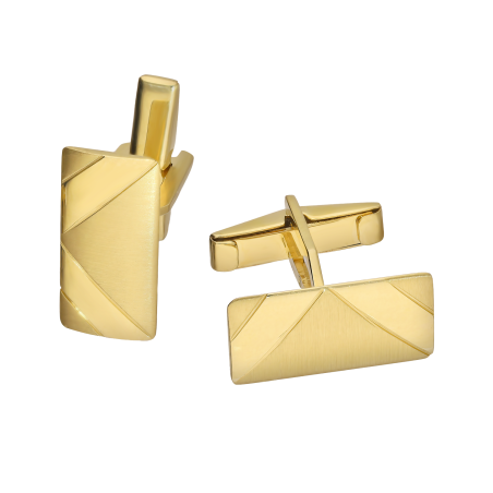 Złote spinki do mankietów prostokątne pr. 585 - JubilerSezam.pl
