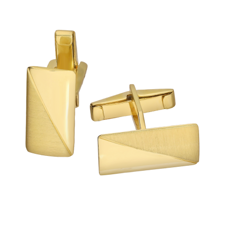 Spinki do mankietów złote prostokąt próba 585