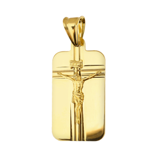 Medalik złoty blaszka z Jezusem próba 585
