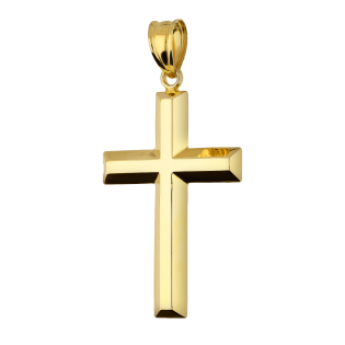 Krzyżyk złoty gładki dmuchany próba 585