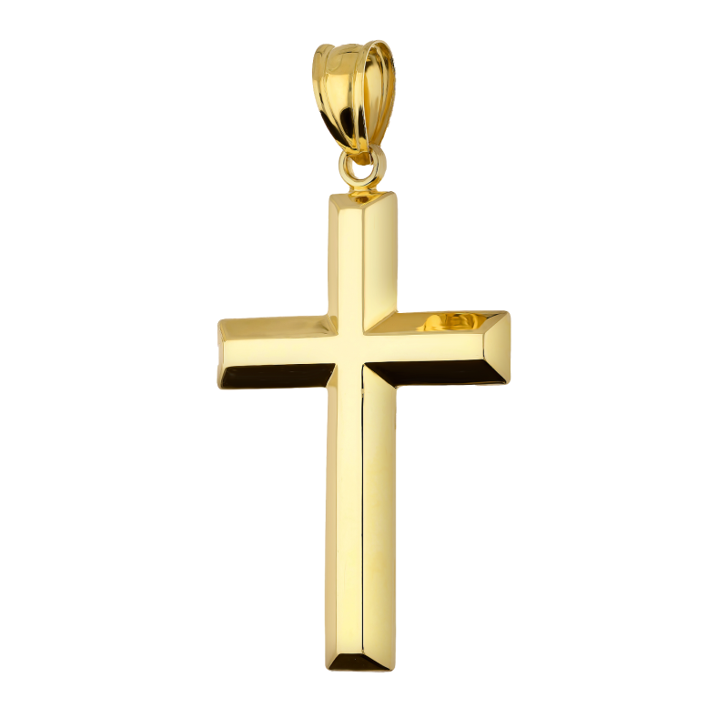 Krzyżyk złoty gładki dmuchany próba 585