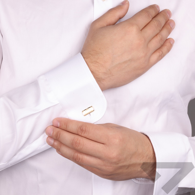 Złote spinki do mankietów prostokątne pr. 585 - JubilerSezam.pl