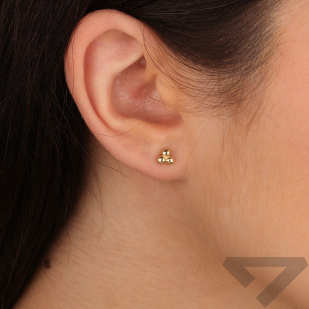 Kolczyki złote trzy półkulki próba 585