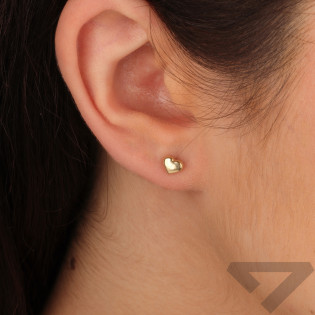 Kolczyki złote małe serce próba 585