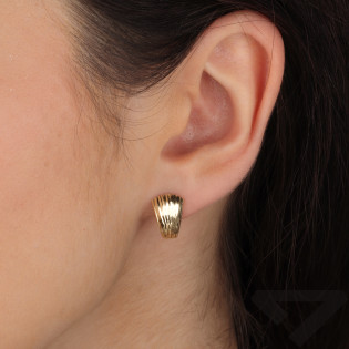 Kolczyki złote blaszki beczułki próba 585