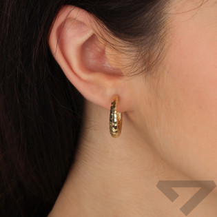 Kolczyki złote kółka młotkowane próba 585