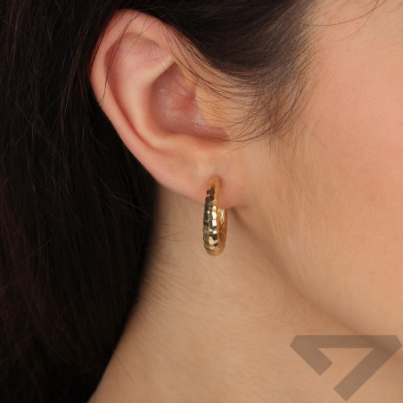 Kolczyki złote kółka młotkowane próba 585