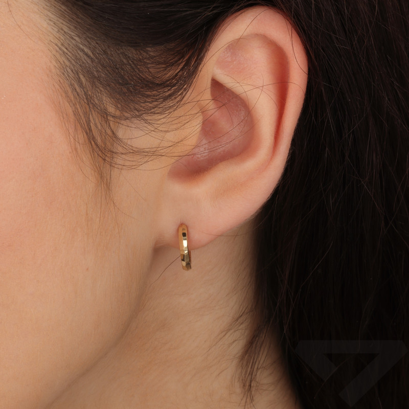 Kolczyki złote fasetowane kółka próba 585