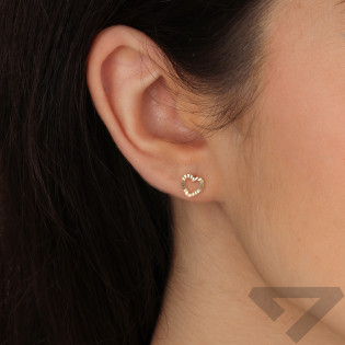 Kolczyki złote grawerowane serce próba 585