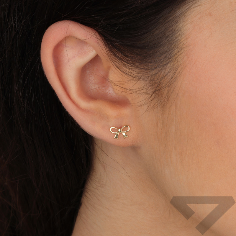 Kolczyki złote kokardka próba 585