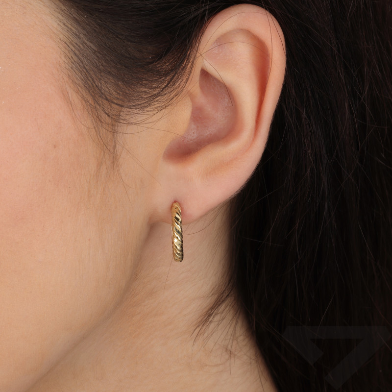 Kolczyki złote kółka sznur próba 585