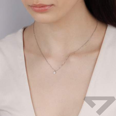 Naszyjnik z Białego Złota z Cyrkonią pr. 585 - JubilerSezam.pl