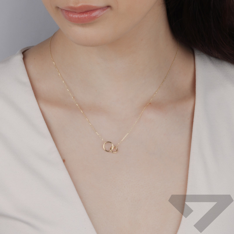 Naszyjnik złoty klanówka z kołami próba 585