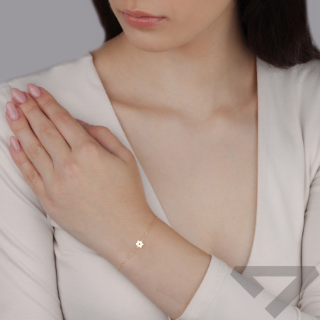 Bransoleta złota z kwiatkiem próba 585