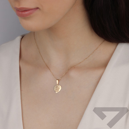 Medalik złoty Częstochowska w sercu próba 585