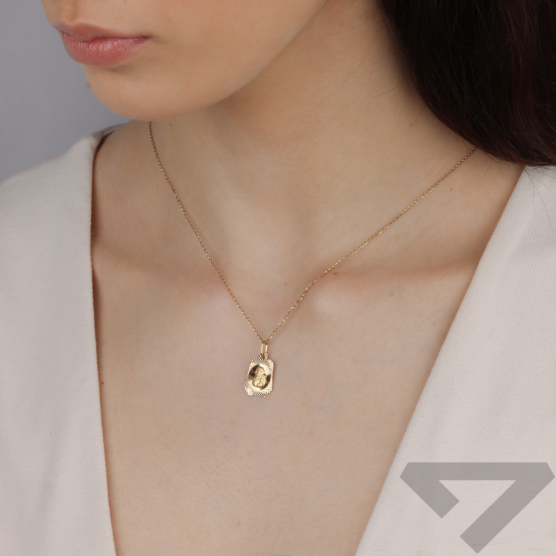 Medalik złoty Częstochowska w ośmiokącie próba 585