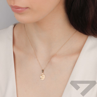 Medalik złoty Częstochowska w kole z falbanką próba 585