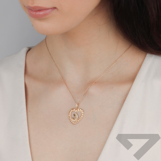 Medalik złoty Matka Boska z Dzieciątkiem w sercu próba 585