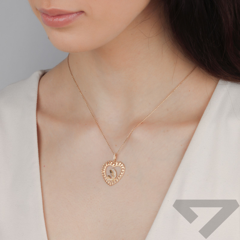 Medalik złoty Matka Boska z Dzieciątkiem w sercu próba 585