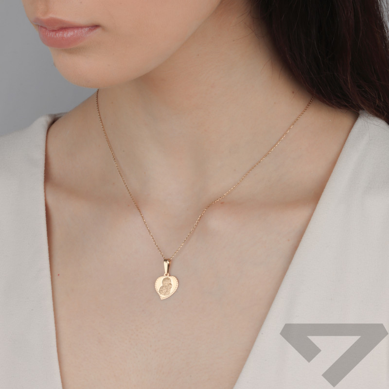 Medalik złoty Częstochowska w sercu próba 585