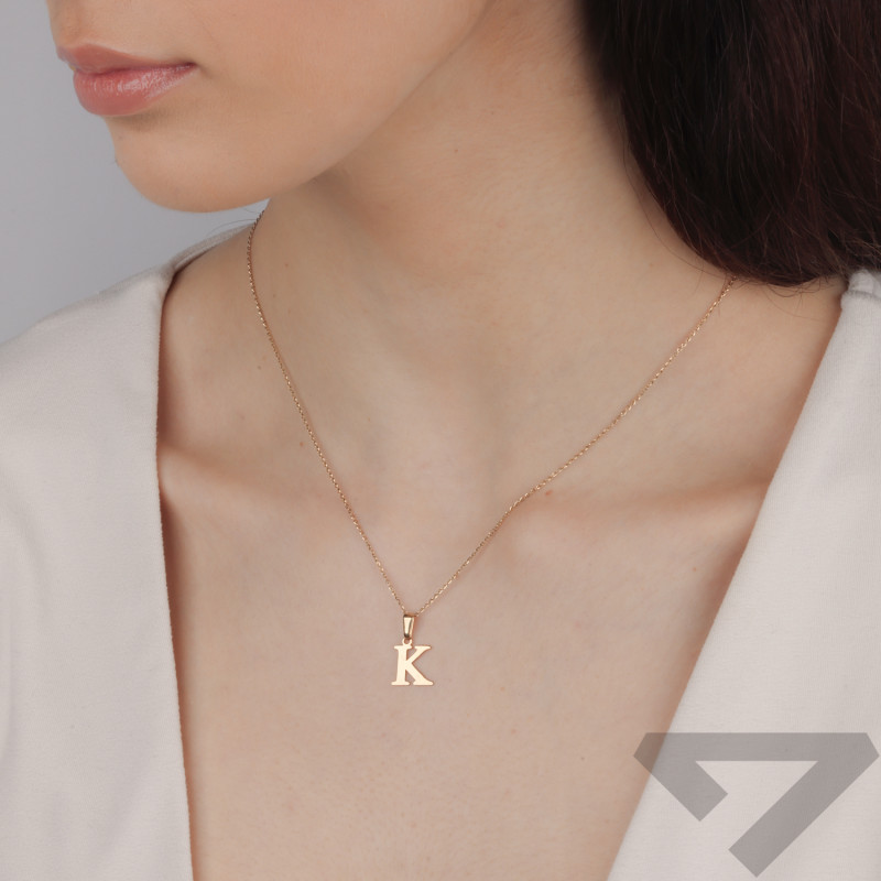 Literka złota K do zawieszenia próba 585