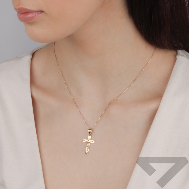 Krzyżyk złoty z wizerunkiem Pana Jezusa próba 585