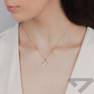 Medalik złoty aniołek z sercem próba 585