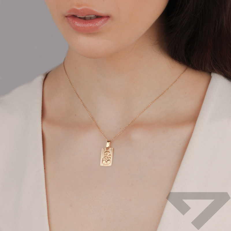 Medalik złoty blaszka z Częstochowską próba 585