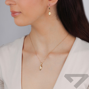 Kolczyki złote ażurowa łezka z cyrkoniami próba 375