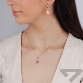 Kolczyki złote ażurowa łezka z cyrkoniami próba 585