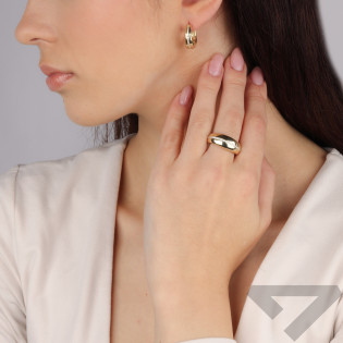 Kolczyki złote kółka z cyrkoniami próba 585