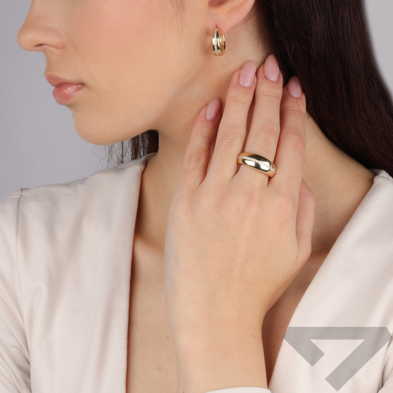 Kolczyki złote kółka z cyrkoniami próba 585