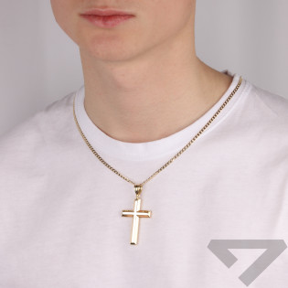 Krzyżyk złoty gładki dmuchany próba 585