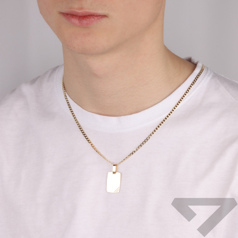 Złota Zawieszka Prostokątna Blaszka pr. 585 - JubilerSezam.pl