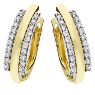 Kolczyki złote blaszki z cyrkoniami próba 375