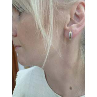 Kolczyki złote blaszki z cyrkoniami próba 375